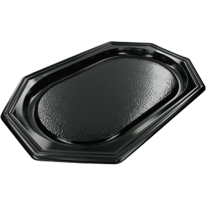 Sabert - Plat octogonal 46x30 cm - Noir 10 pcs